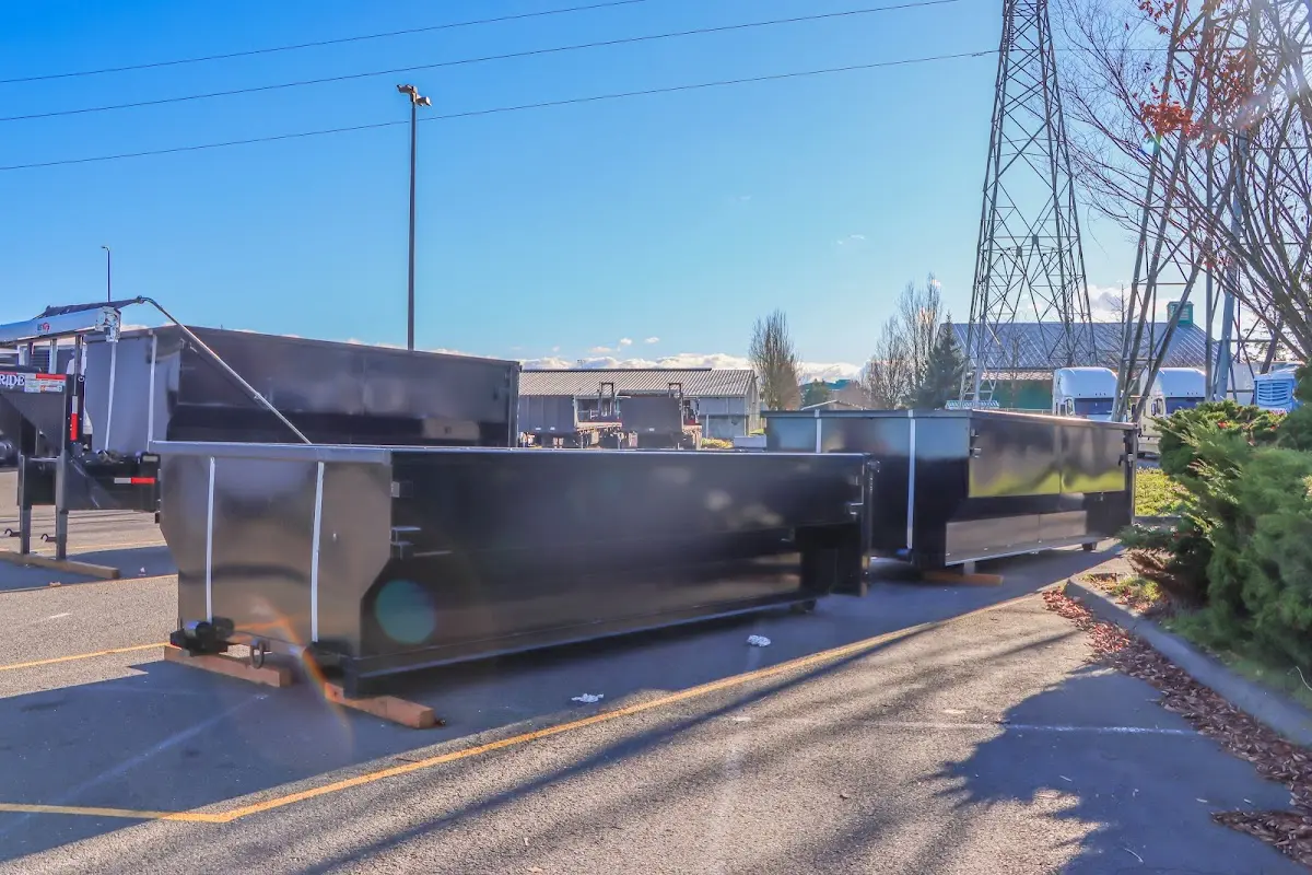 Roll-off dumpster ready for waste disposal at job site for 4 Yard Dumpster Rental in Kansas City